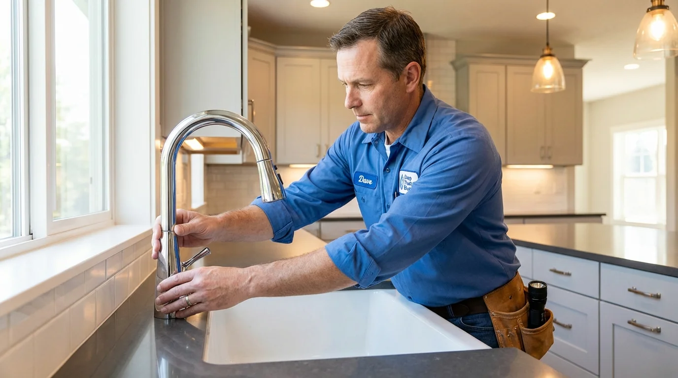 Kitchen faucet installation by Johns Plumbing LLC in Hillsdale