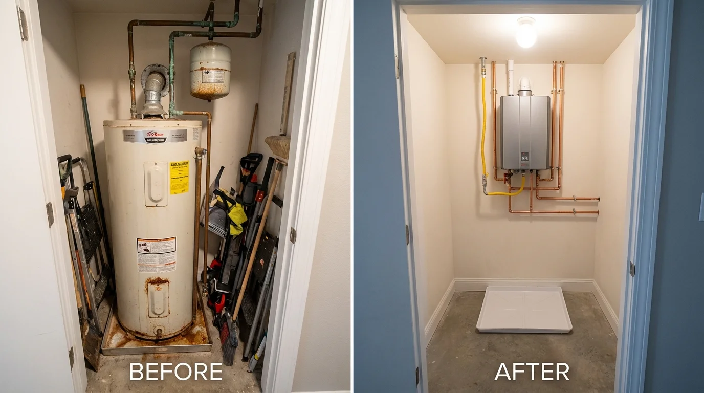 Tank water heater versus wall-mounted tankless unit comparison for Hillsdale, NJ homeowners